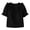 Black, variant on Vintage T Shirts for Women V-Neck Short Sleeve Blouse Ruffle Frill Trim Summer Top Casual Elegant Party Solid Color Feminine Shirt (White,XL)