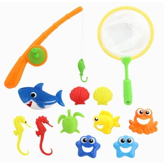 6pcs/set TPR Rubber Goldfish Set Fishing Game Toys Children's Bath