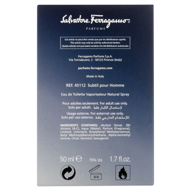 Subtil Eau De Toilette Spray By Salvatore Ferragamo - 1.7 oz Subtil Eau De Toilette Spray By Salvatore Ferragamo - 1.7 oz