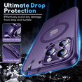 thumbnail image 5 of Magnetic Case for iPhone 14 Pro Max Case, [Military Grade Drop Tested] [Compatible with MagSafe] Translucent Matte Back, Anti-Fingerprint Anti-Scratch Phone Case Cover 6.7, Purple, 5 of 7