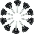 thumbnail image 1 of 10 tornillos de plástico M6 x 40 mm, mango de ciruela de seis estrellas, tornillo de cabeza de goma, tornillo de apriete manual de estrella de repuesto para equipos industriales, 1 of 5