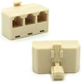 thumbnail image 1 of Modular Telephone Splitter Adapter RJ11 6P4C Snap-In Male to Female 3-Way Line Socket Triplex Divider Connector RJ11, 1 of 5