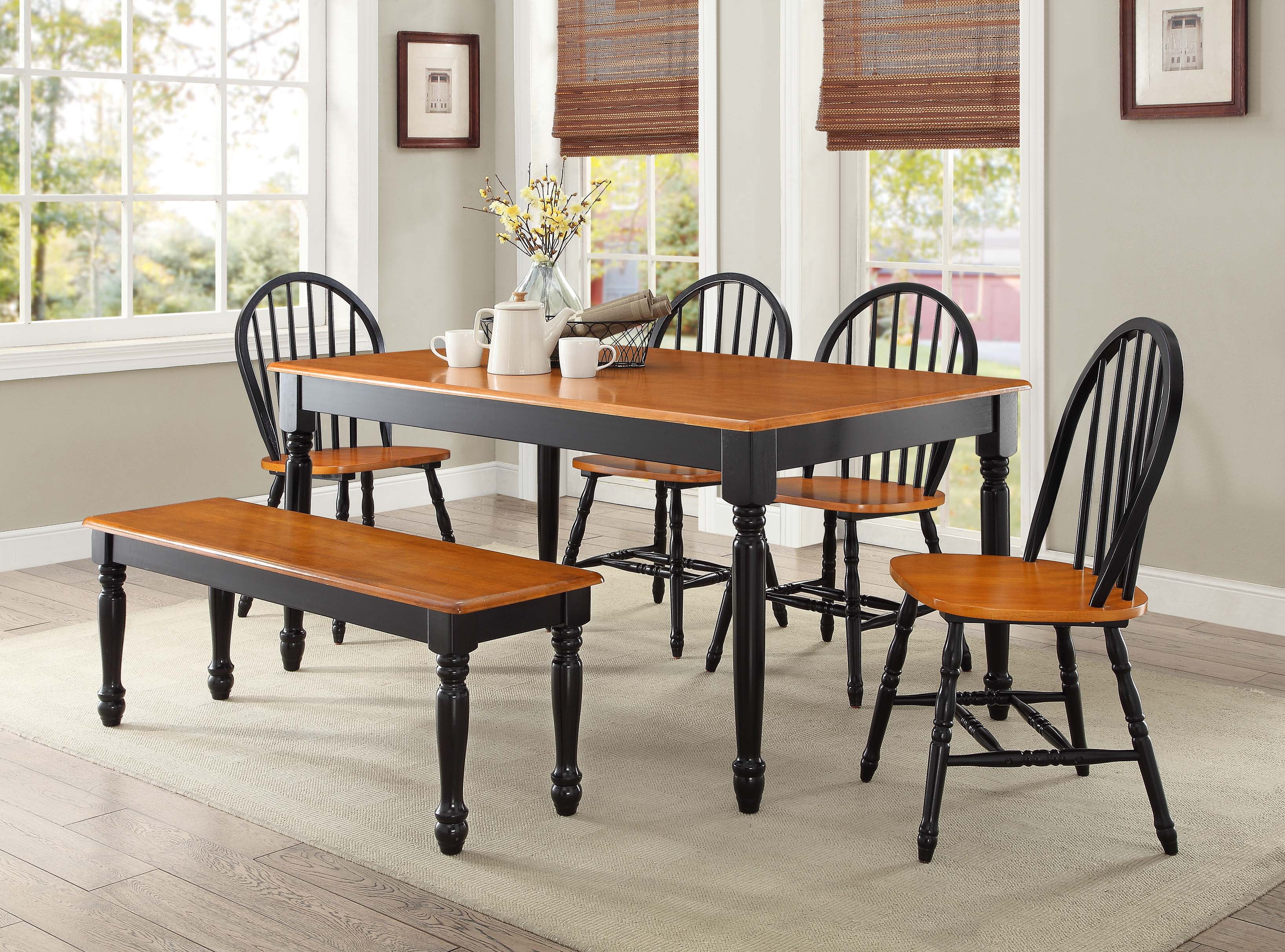 Better Homes And Gardens Autumn Lane Farmhouse 6 Piece Dining Set inside Kitchen Table Sets Images