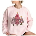 thumbnail image 4 of Lovskoo Sweatshirt for Women Christmas Printed Long Sleeves Blouse Round Neck Casual Tunic Tops Pink, 4 of 4
