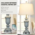 thumbnail image 3 of Lamp Cinkeda Coastal de 65 cm, juego de 2 puertos USB C+A y toma de corriente alterna, 3 of 7