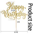 thumbnail image 2 of Decoración para tartas EIOAUY Happy Birthday, 23 cm, purpurina, color dorado champán, 2 of 6