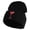 Black, variant on Red Martini and Olive Beverage Iron On Patched 12 Inch Long Knitted Beanie - Black OSFM
