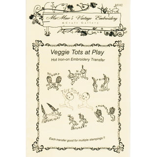 MaMaw's Vintage Embroidery A Tale of Veggie Romance Hot Iron Embroidery  Transfers