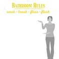 thumbnail image 2 of Bathroom Rules Wash Brush Floss Flush Quote Saying Wall Decal Sticker, 2 of 4