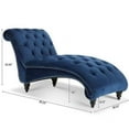 thumbnail image 3 of Tufted Chaise Lounge Indoor, Leisure Accent Chair Upholstered Couch, Modern Chaise Lounge Chair, Tufted Armless Chaise Lounge, for Bedroom Living Room Office, Blue, 3 of 7