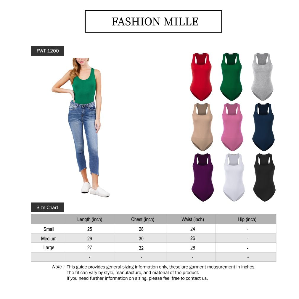 Women Sexy Casual Ultra Comfort Sleeveless Basic Scoop Neck Racerback Bodysuit Tank Top