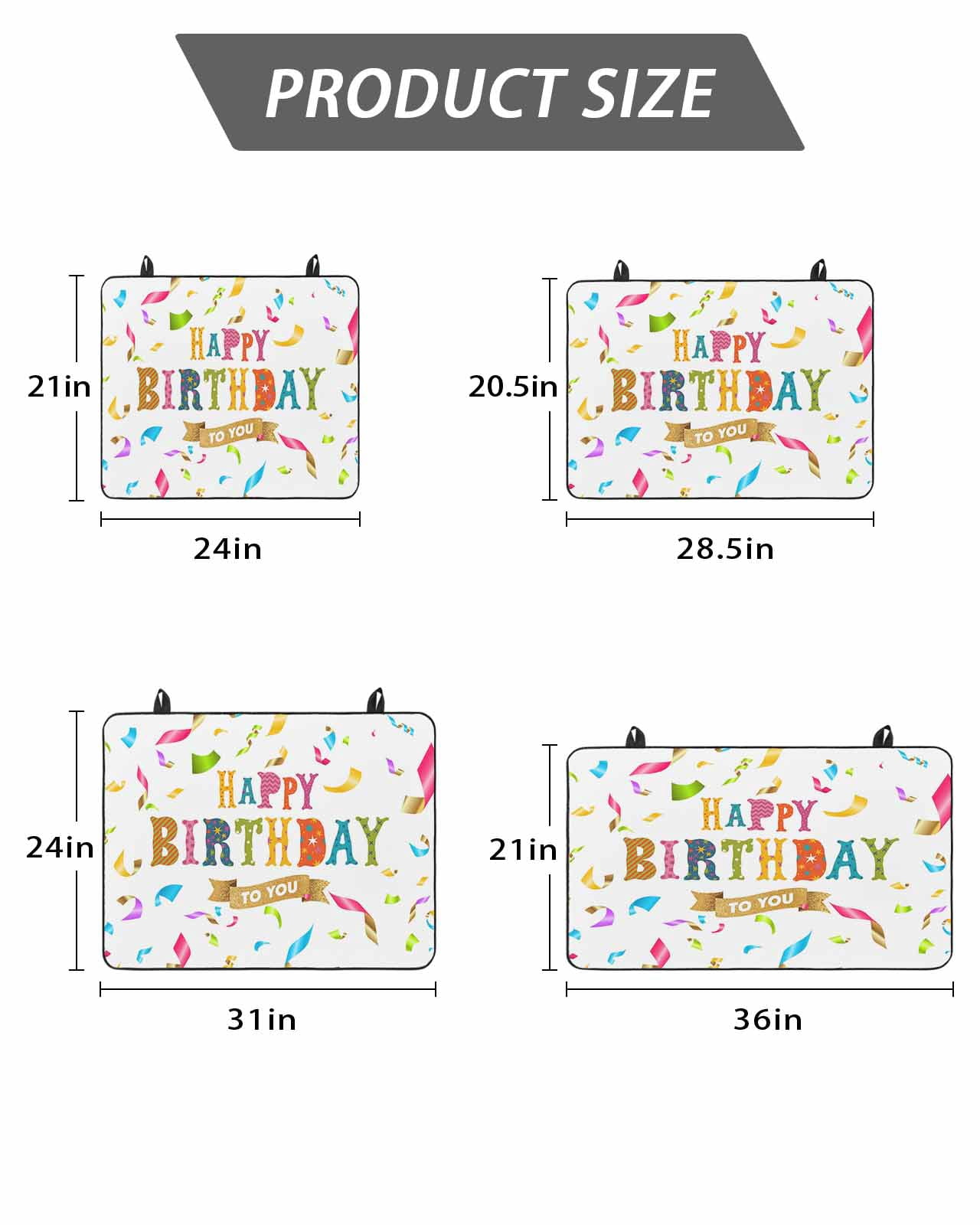 Stove Top Covers for Electric Stove, Happy Birthday Glass Stovetop Cover Protector, Colorful Words Induction Cooktop Protector Oven Mat for Kitchen Countertop 24"x21"