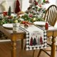 thumbnail image 4 of Artoid Mode Waterclor Buffalo Plaid Árboles de Navidad Feliz Navidad Camino de mesa, temporada de invierno, vacaciones, cocina, mesa de comedor, decoración para interiores y exteriores, decoración de, 4 of 4