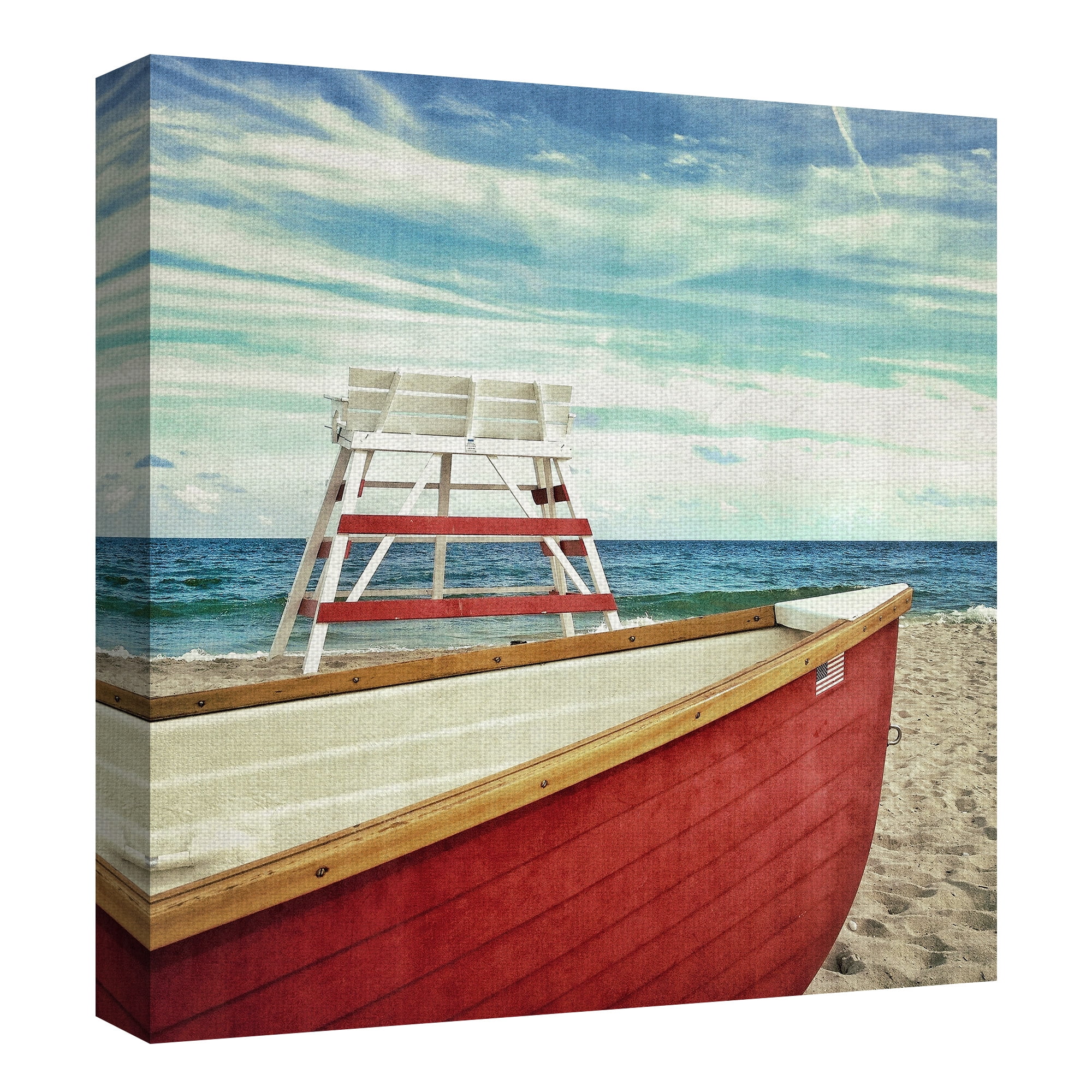 Masterpiece Art Gallery Lifeguard Off Duty by Mimi Payne Coastal Canvas Art 30" x 30"