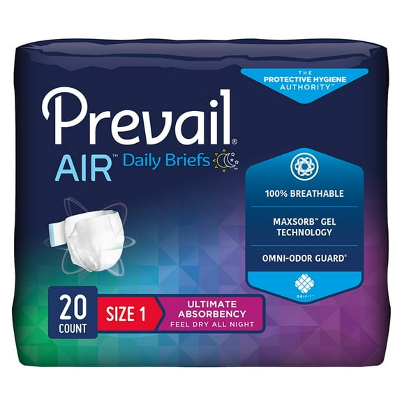 Prevail Per-Fit Maximum Plus Adult Incontinence Brief M Heavy Absorbency Breathable, PF-012/2, 62, 80 Ct