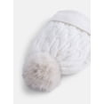 thumbnail image 3 of Scenario Women's Cable Knit Pom Beanie, Winter White, 3 of 5