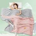 thumbnail image 5 of Qocolhg Solid Color Conditioning Quilt, Lightweight Summer Comforter Cooling Blanket for All Season Use, Machine Washable, Bedding Soft Coverlet Cooling Quilts for Hot Sleepers, 39x59 inch, Pink, 5 of 6