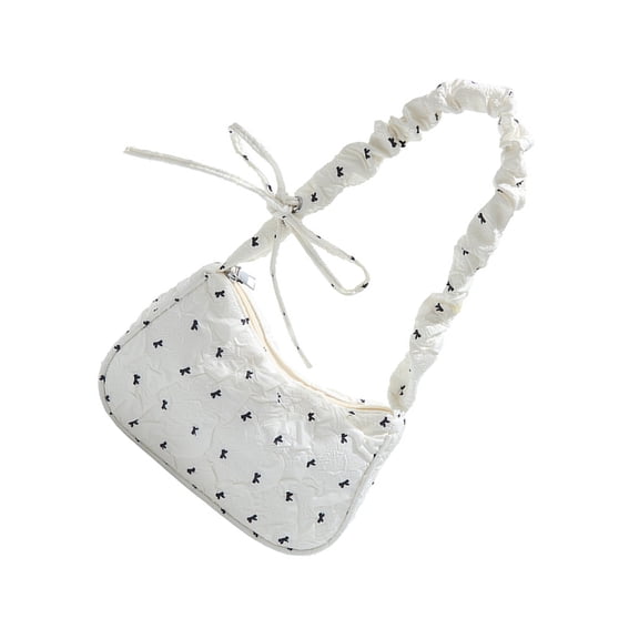 Stylish Lightweight Canvas Shoulder Bag With Bow Accent, Roomy Casual Purse For Women Daily Essentials