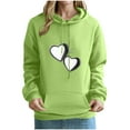 thumbnail image 2 of Uootdi Hoodies Cute Heart Graphic Long Sleeve shirt for Women Oversized Drawstring Gift Pullover With Pocket Casual Fashion Swe atshirt, 2 of 3