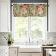 thumbnail image 2 of Peony Flower Curtain Valance, Abstract Floral Print Vintage Farmhouse Decoration Short Rod Pocket Window Treatment for Living Room, Bedroom, Kitchen, Bathroom, 1 Panel, 54" W x 18" L, 2 of 5