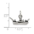 thumbnail image 2 of 925 Sterling Silver Polished Oxidized Boat Charm 11x20mm Wide Pendant Necklace for Women - 1.9 Grams, 2 of 2