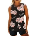 thumbnail image 2 of QIPOPIQ Tankini Tops for Women Classic Print High Neck Tops Bathing Suit Tops For Tank Tops Swimsuits Swim Tops Summer Clearance, 2 of 7