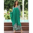 thumbnail image 2 of Plus Size Kaftans for Women Printed Maxi Beach Dress Woven V-neck Caftan Tunic Summer Resort Wear Loose House Dress Oversized Muumuu Dresses Middle Eastern Abaya, 2 of 12