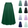 thumbnail image 2 of PADFRYBK Casual Skirts For Women Solid Color Long Skirt Elastic Waist Flared Ankle Skirt Comfortable Skirt, 2 of 6