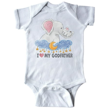 

Inktastic I Love My Godfather Cute Elephants with Moon and Stars Gift Baby Boy or Baby Girl Bodysuit