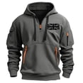 thumbnail image 2 of Styesk Sweatshirts for Men Men's Spring And Fall Printed Hooded Sweatshirt Zipper Multi-Pocket Pullover Sweatshirt, 2 of 4