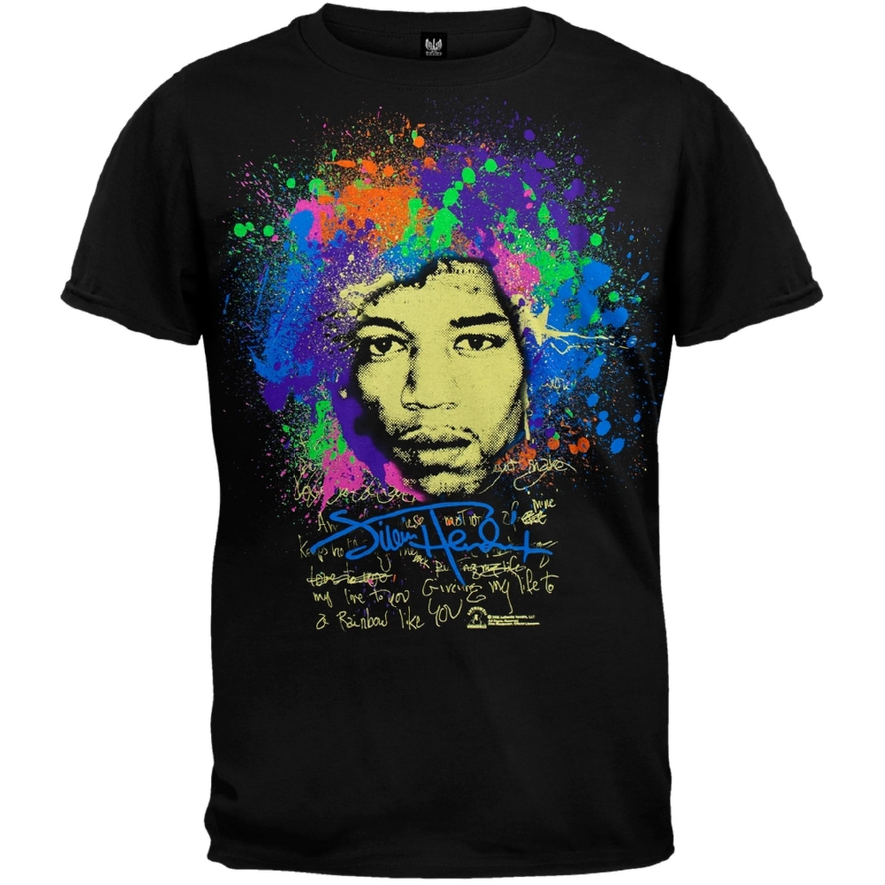 Jimi Hendrix - Jimi Hendrix - Rainbow Black T-Shirt - X-Large - Walmart.com - Walmart.com