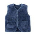 thumbnail image 4 of Splozh Boys Girls Polar Fleece Vest Jacket Fashion Toddler Girl Boy Solid Color Warm Thick Sleeveless Soild Color Vest Clothes Zipper Vest Warm Outwear,Blue,4-5 Years, 4 of 4