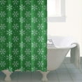 thumbnail image 4 of Green Christmas Snowflake Pattern Shower Curtain 36"x72" ,Bathroom Decorative Shower Curtains Set with 12 Hooks,Modern Waterproof Washable Shower Curtain, 4 of 6