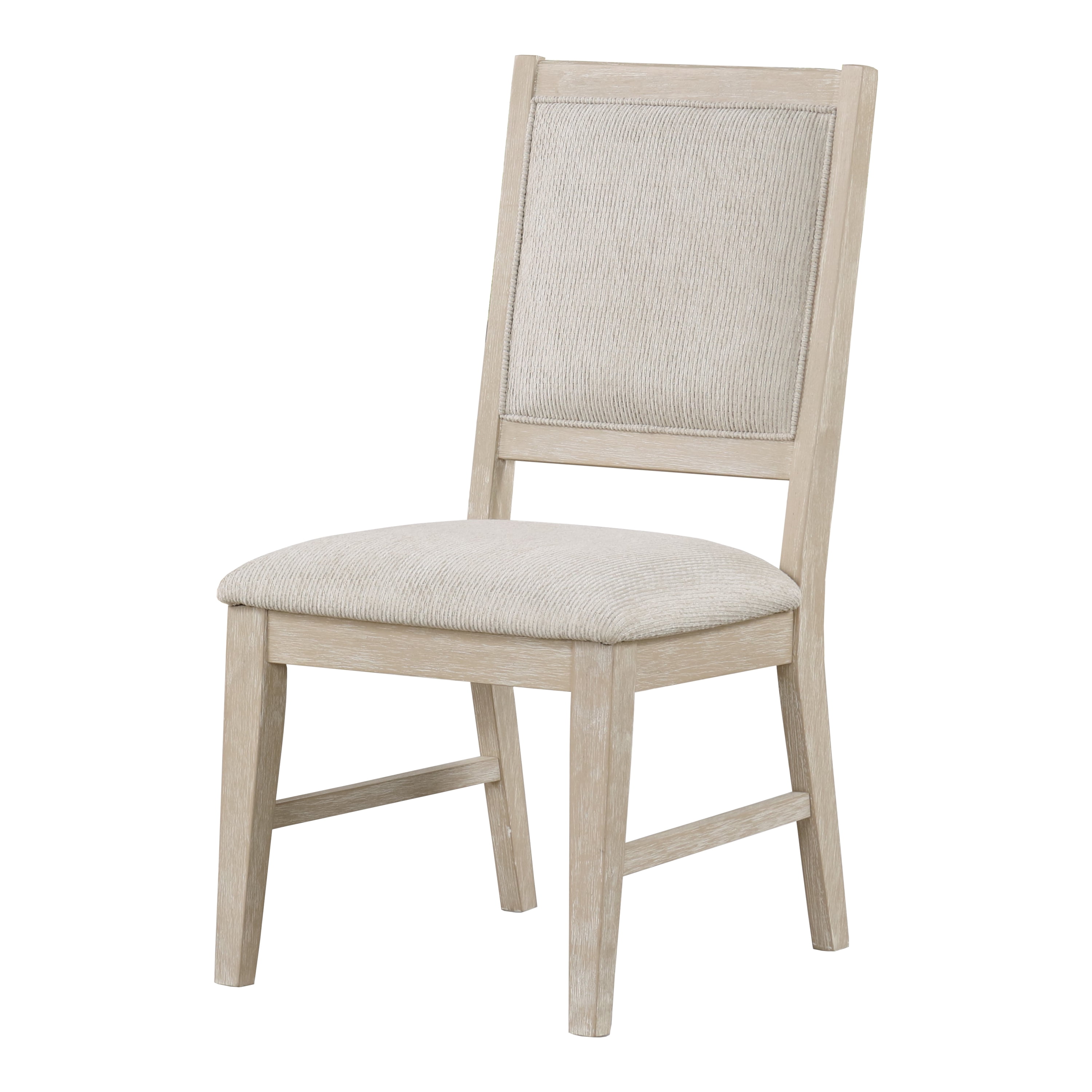 Furniture of America Don Transitional Upholstered Dining Chairs, Light Oak (Set of 2)
