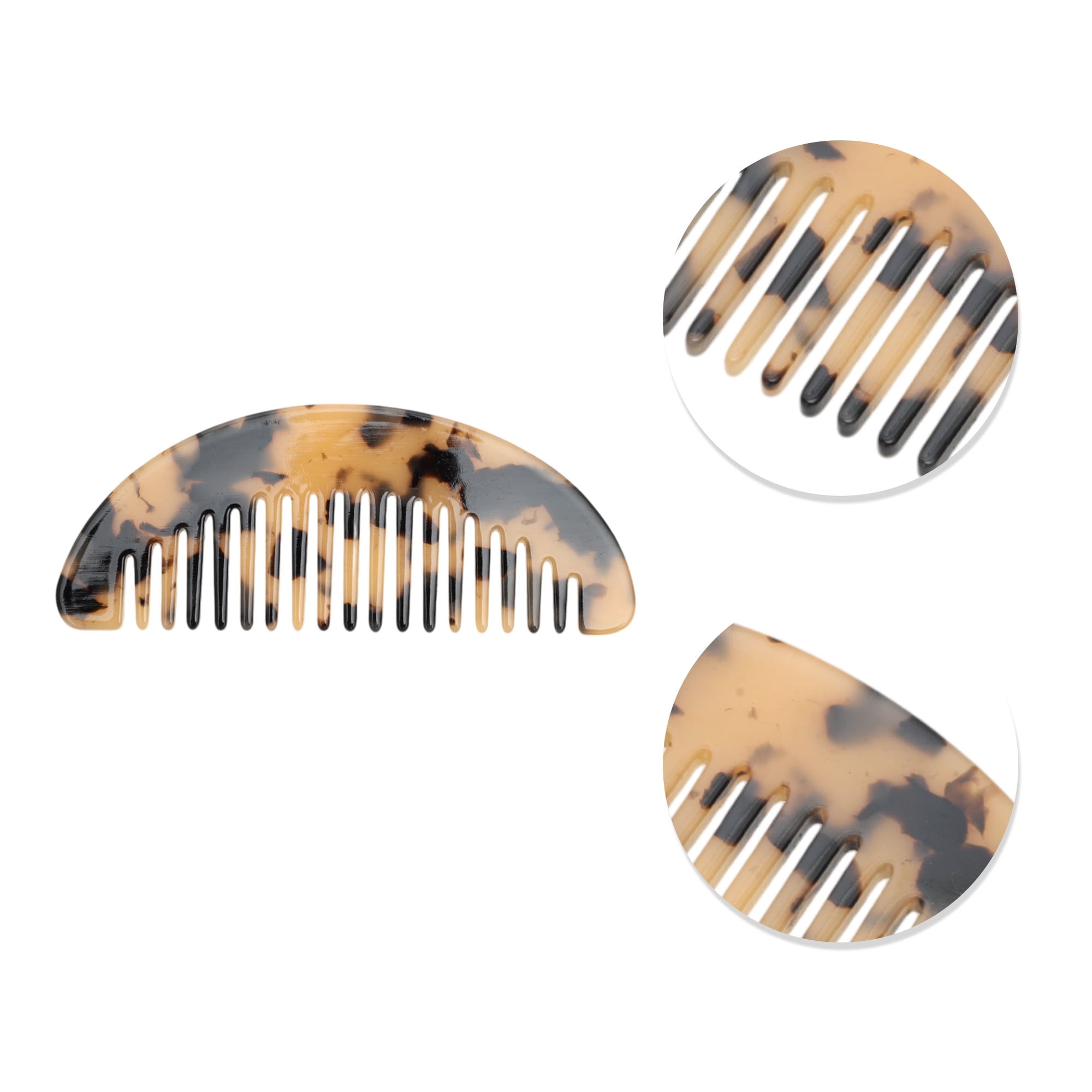 Unique Bargains 1 Pc Geometric Semicircle Wide Tooth Comb for All Hair Types Light Brown