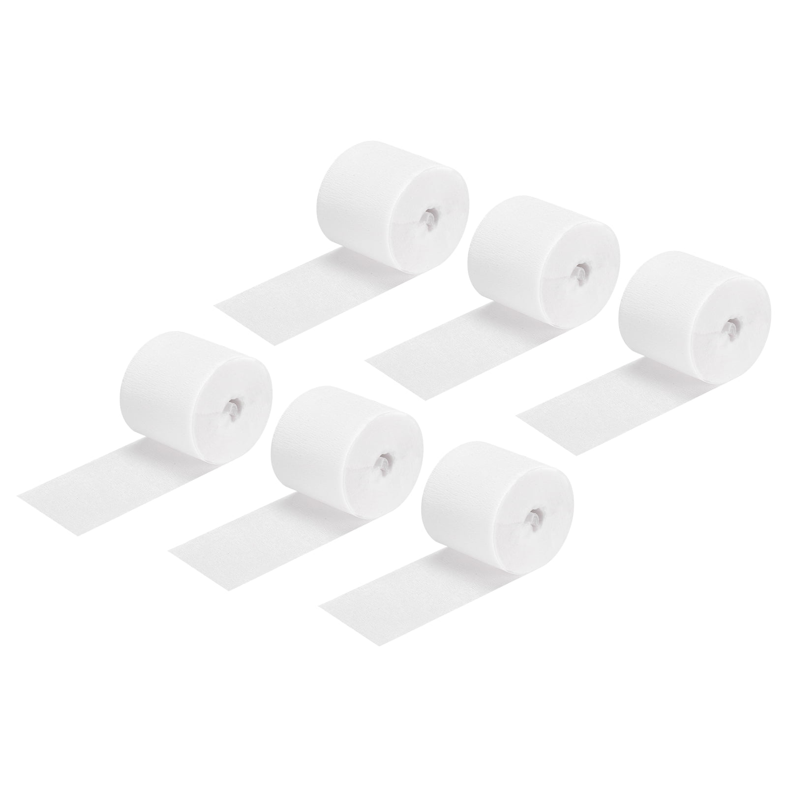 Uxcell Crepe Paper Streamer 32ft Long 1.37 Inch Wide, White 6 Pack