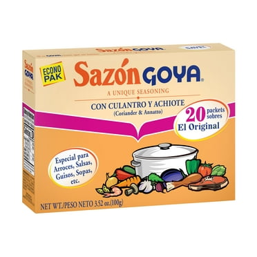 GOYA Sazon with Coriander and Annatto Seasoning Mix, 20 Packets, 3.52 oz Box