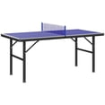 thumbnail image 1 of Soozier Mini Table de Ping-Pong avec Pieds Réglables pour Extérieur Intérieur, Bleu, 1 of 10