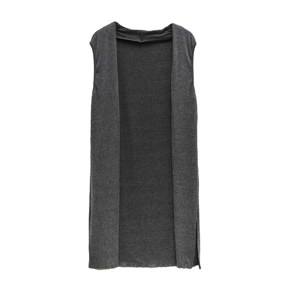Michellecmm Women Vest, Sleeveless Open Front Solid Loose Long Outwear Gilet for Casual Street