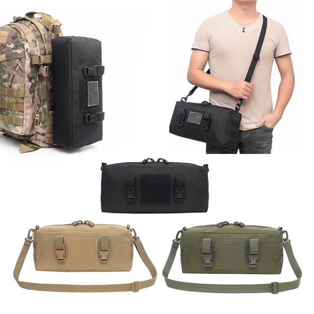 3pcs Bolsas grandes impermeables shamjiam Bolsas de gadgets de utilidad de cinturo multiusos Bolso Molle grande a prueba de agua negro 36x15x10cm