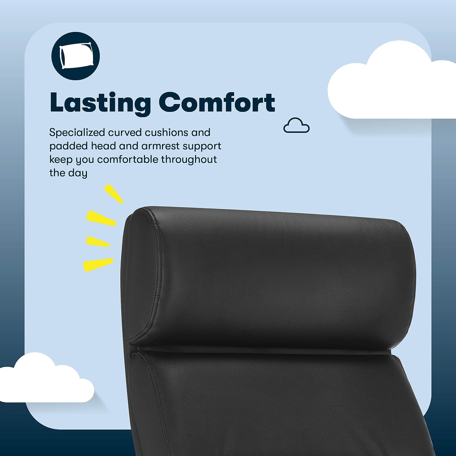 Serta Comfort Executive Big & Tall Ergonomic Office Chair Bonded Leather Black