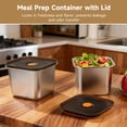 thumbnail image 3 of 2PCS Stainless Steel Food Storage Containers with Lids, Leak-Proof Square Meal Prep Containers with Airtight Silicone Seal, Freezer and Oven Safe Lunch Boxes for Fruit, Snack, Leftover, 3 of 6