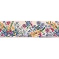 thumbnail image 2 of Bleu Rouge Jaune Rose Prairie Fleurs Pays Papier Peint Frontière Retro Conception, Rouleau 15' x 7'', 2 of 3