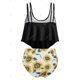 thumbnail image 2 of Conjunto Tankini de superposición de contraste de girasol talla grande Rosegal Tankinis, 2 of 5