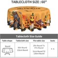 thumbnail image 5 of Halloween Tablecloth Round 60×60 inch, Orange Buffalo Plaid Ghost Pumpkin Washable Table Cover for Home Kitchen Party Dinner Decor, 5 of 6