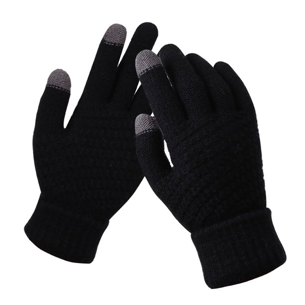 Guantes de lana Manoplas Invierno Otoño Grueso Cálido Manoplas de dedo completo Guantes suaves de punto Deporte al aire libre Térmico a prueba de viento para compras Esquí Snowboard Motocicleta Bicicl kaili Sencillez