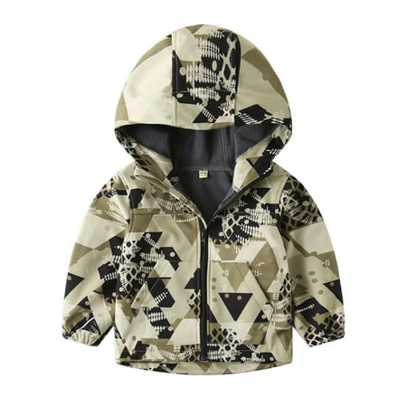 

Dr.Eam Toddler Trench Hoodie Coats Fleece Toddler Boy Girl Outdoor Camouflage Jacket Hooded Windbreaker Jacket Warm Windproof Mountaineering Camping Outerwear Tops Boys Girls Camouflage 3 Y-4 Y