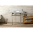 thumbnail image 2 of Kingston Brass KVBH3022M88 Templeton 30-Inch Carrara Marble Console Sink with Brass Legs (8-Inch, 3-Hole) in Carrara Marble White/Brushed Nickel, 2 of 9