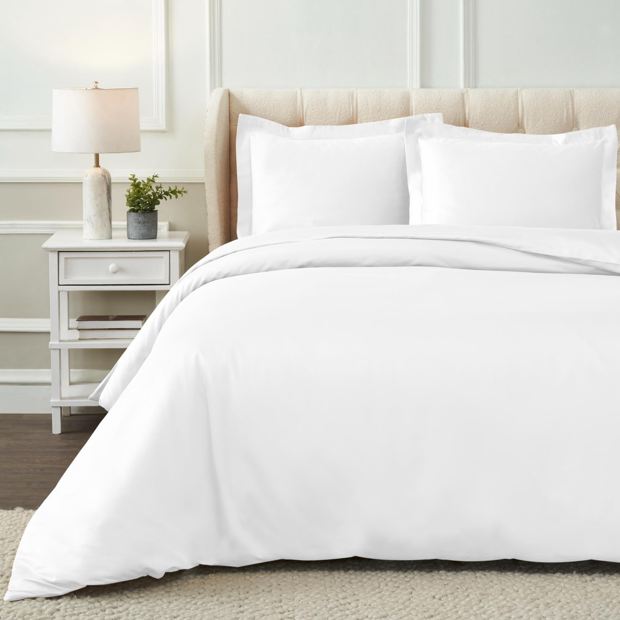 Superior Egyptian Cotton Duvet Cover Set, Full/ Queen, White