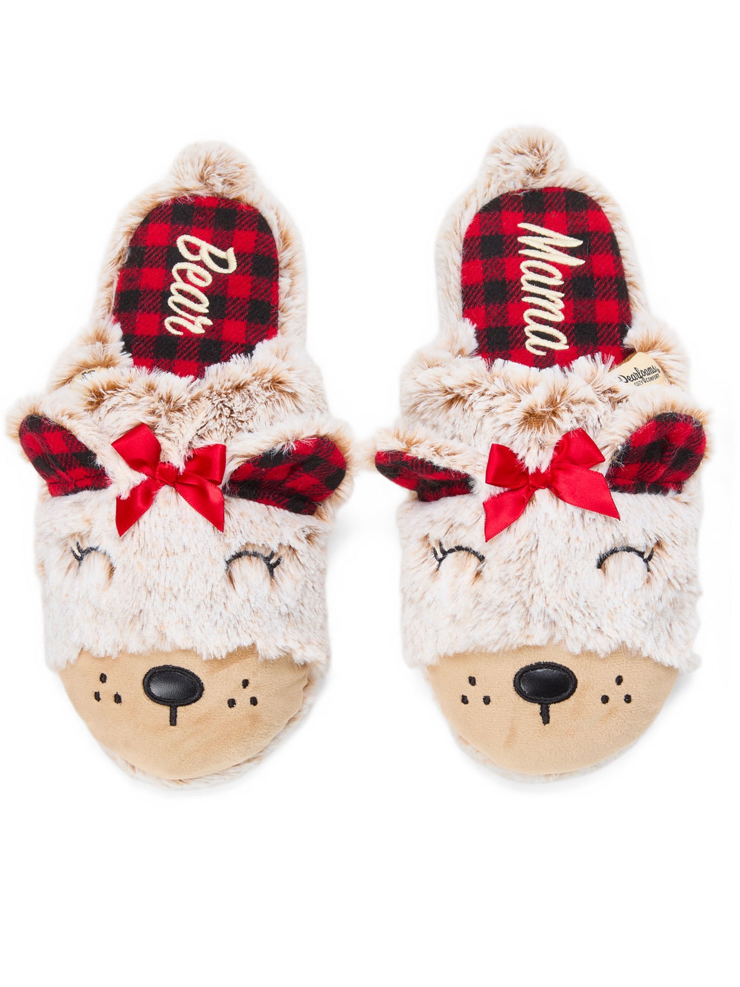 Dearfoams Cozy Comfort Matching Family Bear Slippers